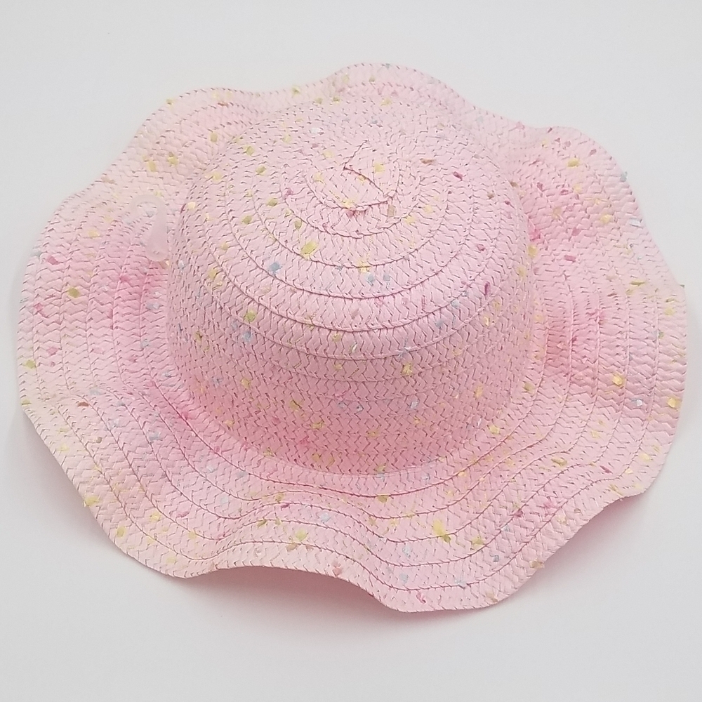 NWOT Woven Hat Confetti Easter Bucket Ruffle Brim